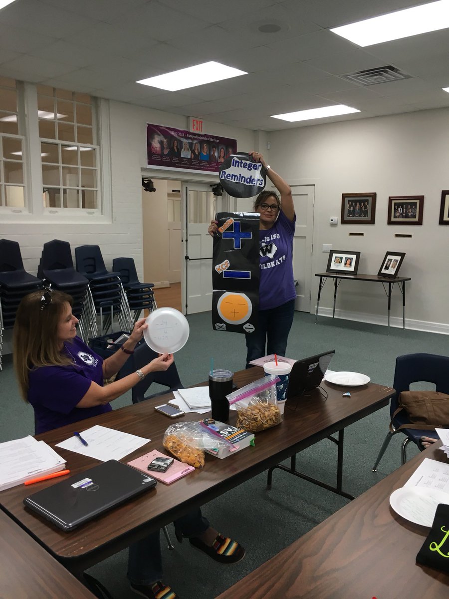 KlespisLydia's tweet photo. Middle school math coaches sharing “Integer Reminders” strategy during coaches meeting @WillisSchools @schultzshoutout @kelley_childs #WillisisHere https://t.co/g4f2qnqEK8