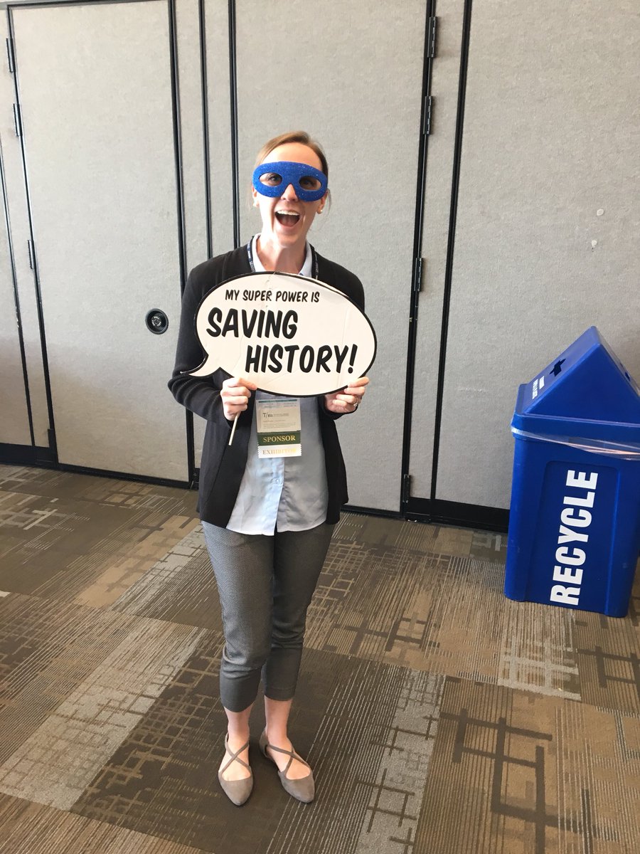 kromey32's tweet photo. Saving history one day at a time 💥
#archivalsuperhero #aaslh18 @GaylordArchival https://t.co/3X695qxXM3