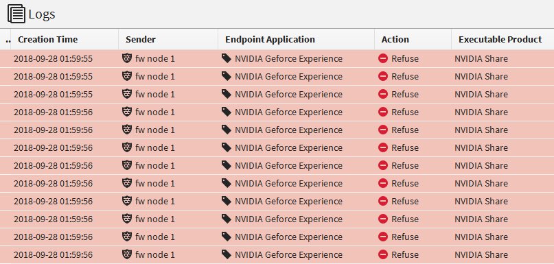 Nygetti's tweet image. Whitelisting traffic with #ForcepointNGFW and #ForcepointECA. Wonder what's so important that my graphics card needs to call home 25k times an hour? #Forcepoint
