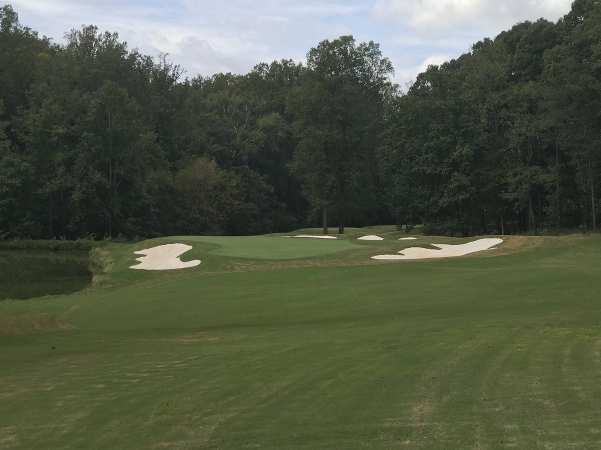 Tanglewood Championship Course in Clemmons, NC continues to grow-in very well.  Great job to Lee Barefoot, @goose779, @ForsythCountyNC, @wadsworth_golf.  Bunkers look great and the greens smooth as silk. @Billy_Bunker is tailor-made for an RTJ restoration.