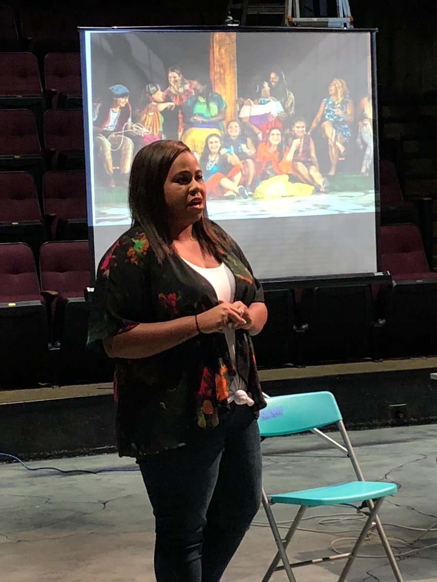 SEUAlumni's tweet photo. Thanks to #seualumni Leah Harris '13, who works as the public works manager at the @DallasTheater, for coming back to campus to present to @SEU_MMNT students. #aftersteds #stedwardsu https://t.co/LZBgxzLaIO