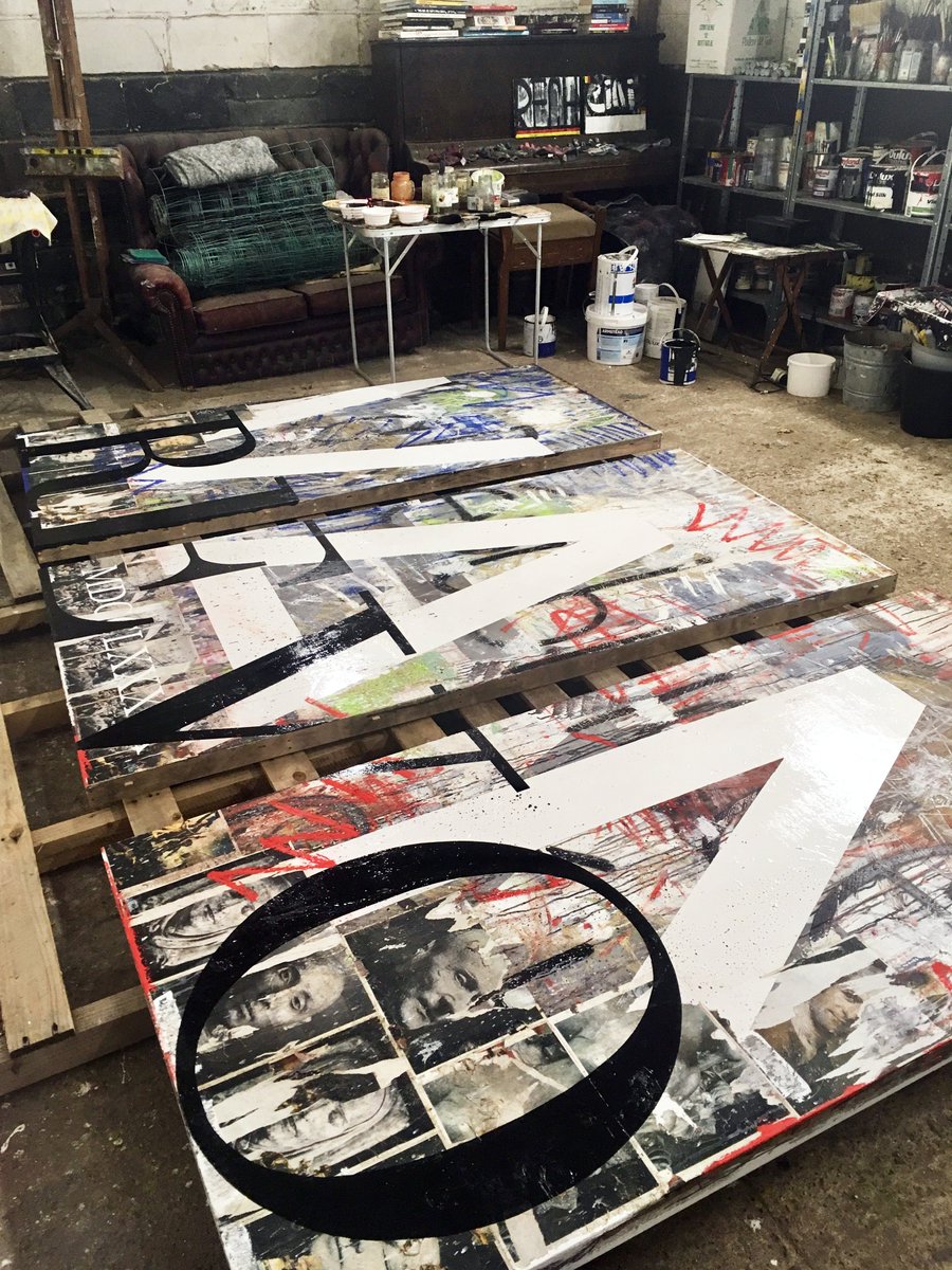 La Republique ou la Mort (2x3m) - deconstructed and ready to package for The Discontents @bprojectspace - exhibiting alongside #MatthewCollings, #TommasoCorviMora, #MatthewHiggs & #MaxPresneill - please feel free to join us at the private view next Tuesday 2nd 6-9pm!