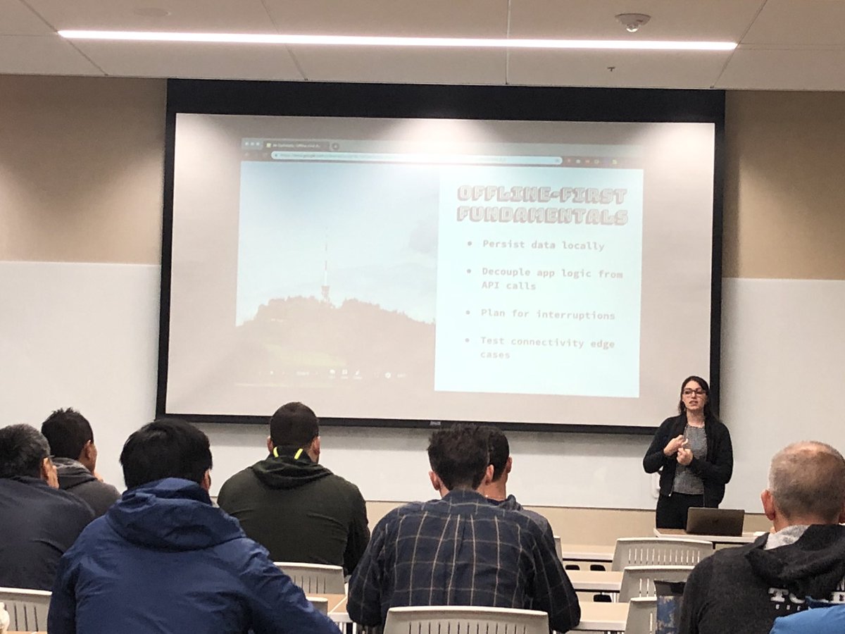 jessicaewest's tweet image. Final day of #DENStartupWeek and kicking it off with @emilyemorehouse and offline first fundamentals; we need to stop treating these as after thoughts. 🙌