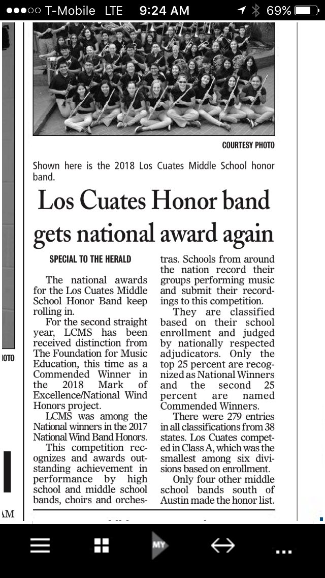 MrAndersonLFHS's tweet photo. Congrats @LCMSBand2 https://t.co/5FvgBXLzn7
