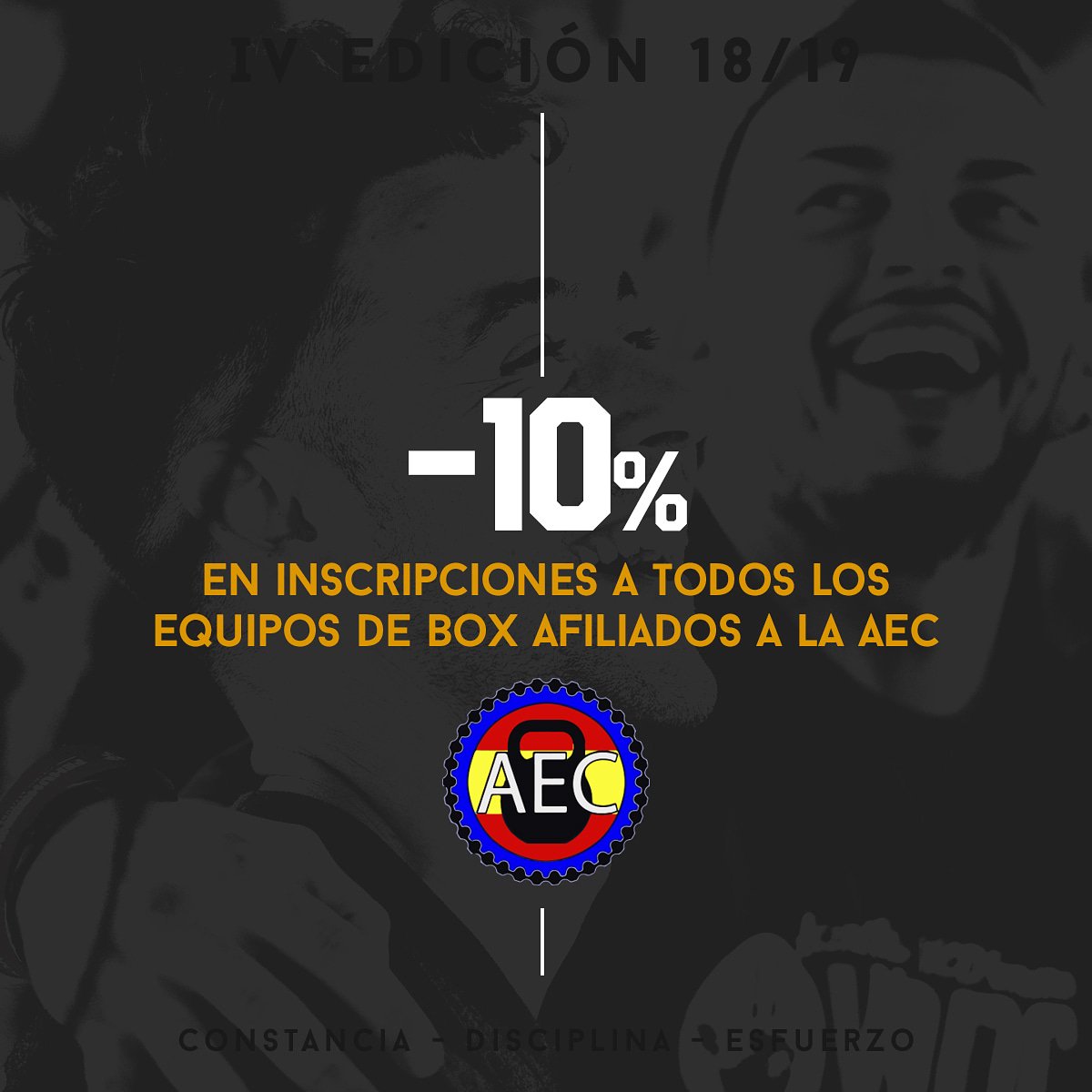 Si tu Box está afiliado a la @aecfitt tendréis un 10% de descuento en la inscripción. 
Recordad que os podéis inscribir hasta el 27 de octubre.
#inscripcionesabiertas #Inscripciones #inscripcionesabiertas #descuento