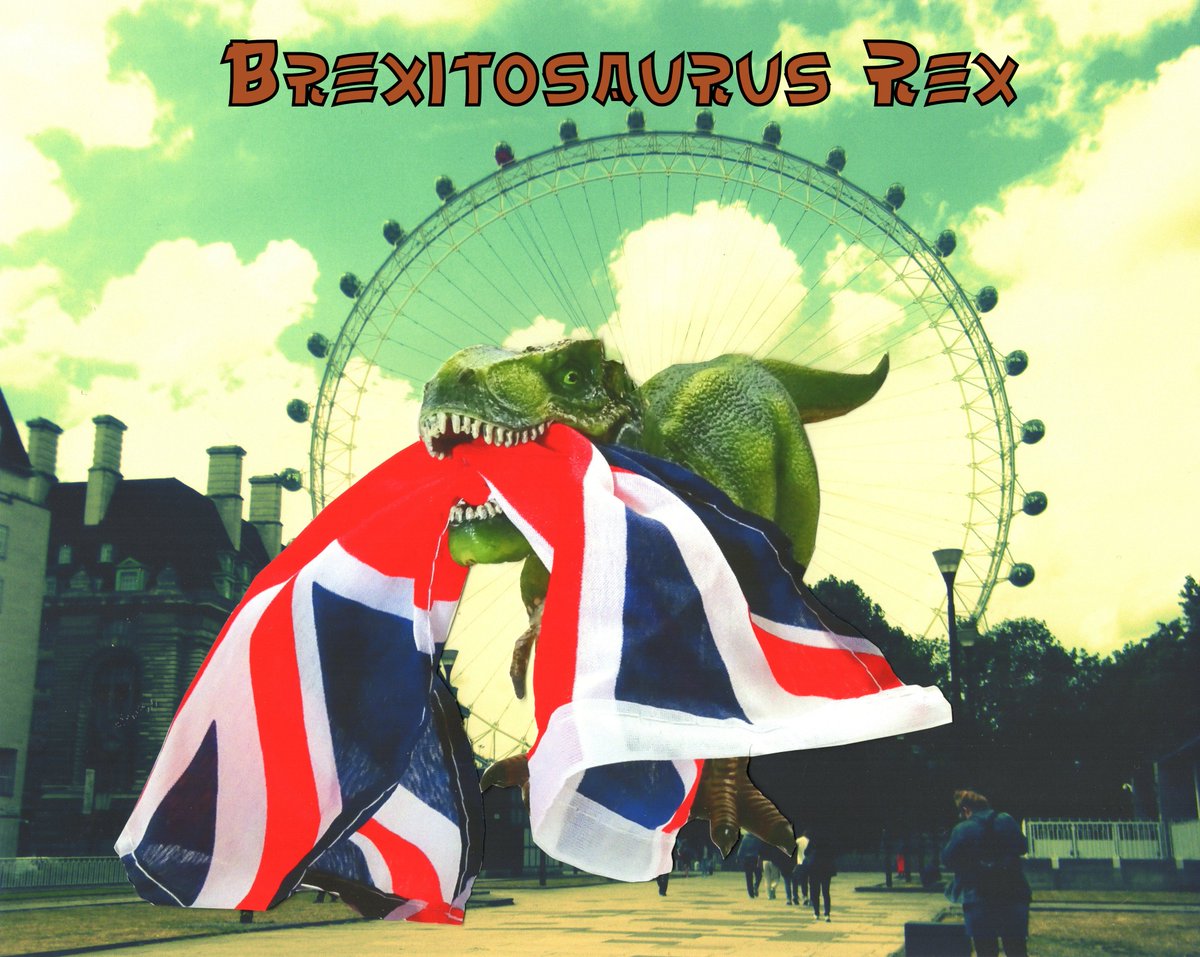 A2 Giclee print of 'Brexitosaurus Rex' available to  order now (at £60) at the Naughty Pirates Gallery, 237 Kings Road, Brighton BN1 1NB