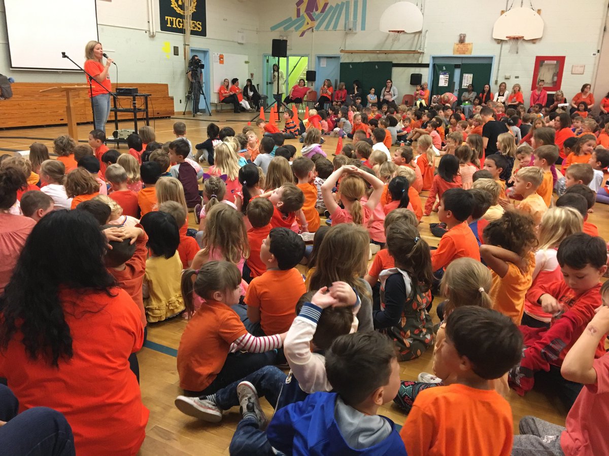 Students at R H McGregor Elementary School mark #OrangeShirtDay https://t.co/ub86dF117N