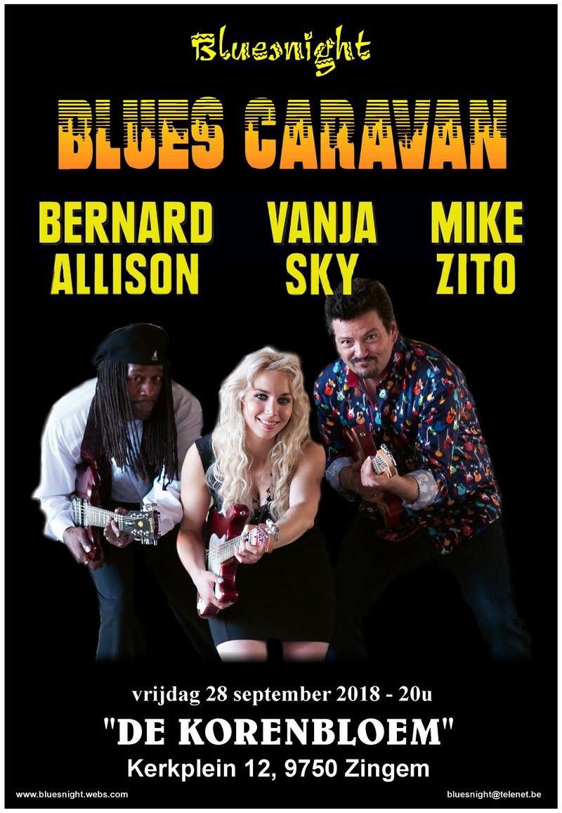 BAmusicALLISON's tweet photo. It’s gonna be a BLUESNIGHT 🎸🔥🎸with the Ruf's Blues Caravan Tonight at Vzw Bluesnight Zingem in Zingem, Belgium!
#bluescaravan2018 #zingem #bluesnight #bernardallison #mikezito #vanjasky #mariodawson #rogerinniss https://t.co/yFY631d2s4