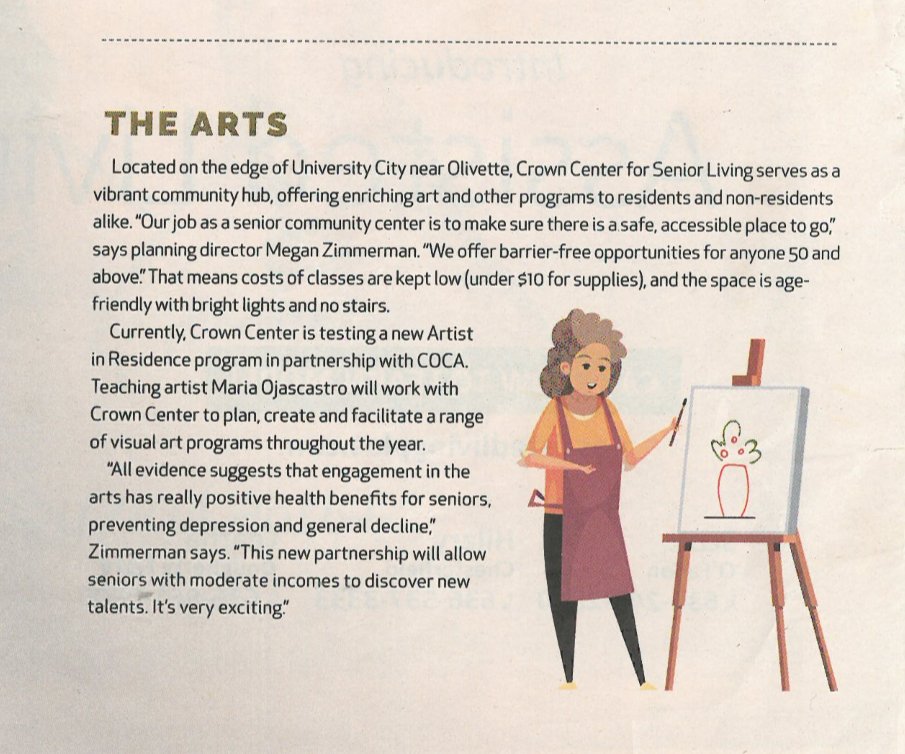 Our partnership with <a href="/COCAstl/">COCA</a> is newsworthy! Thank you <a href="/townandstyle/">Town&Style</a> for sharing the exciting news about our Artist-in-Residence program at Crown Center.