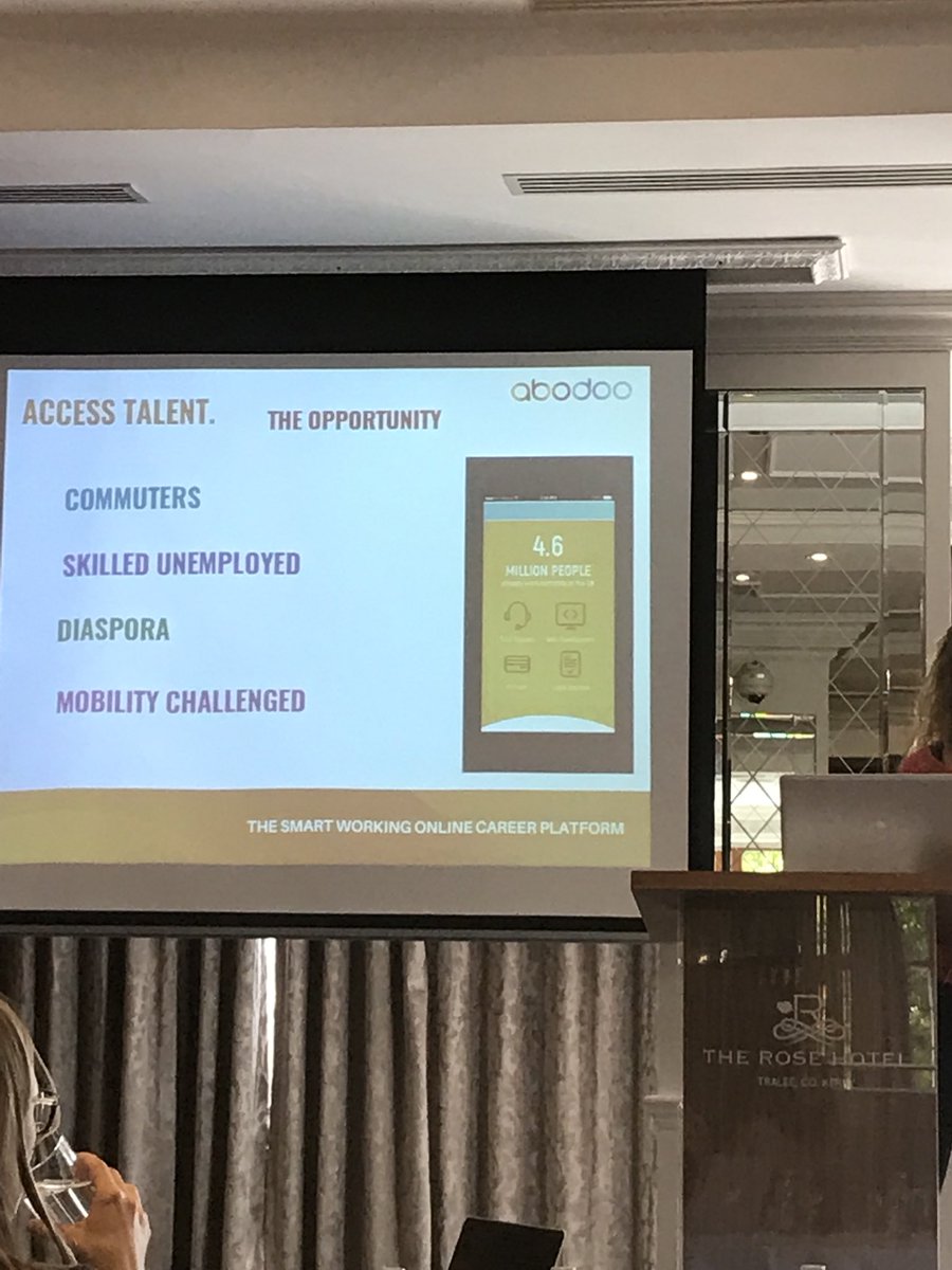 Real_Ken_Tobin's tweet photo. @abodoojobs @VanessaTierneyA presents the Opportunities @GrowRemoteIrl #GrowRemote18 https://t.co/tITZlatkj4