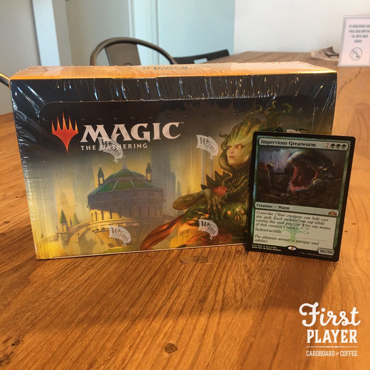 FirstPlayerCC's tweet photo. Missa inte chansen att plocka upp nya Magic-setet en hel vecka före release! I samband med morgondagens prerelease av Guilds of Ravnica finns chansen att köpa boosterboxar för 939:- (pris när det officiellt släpps till försäljning nästa fredag är 999:-). #MTGGRN https://t.co/aHzXdg9naV