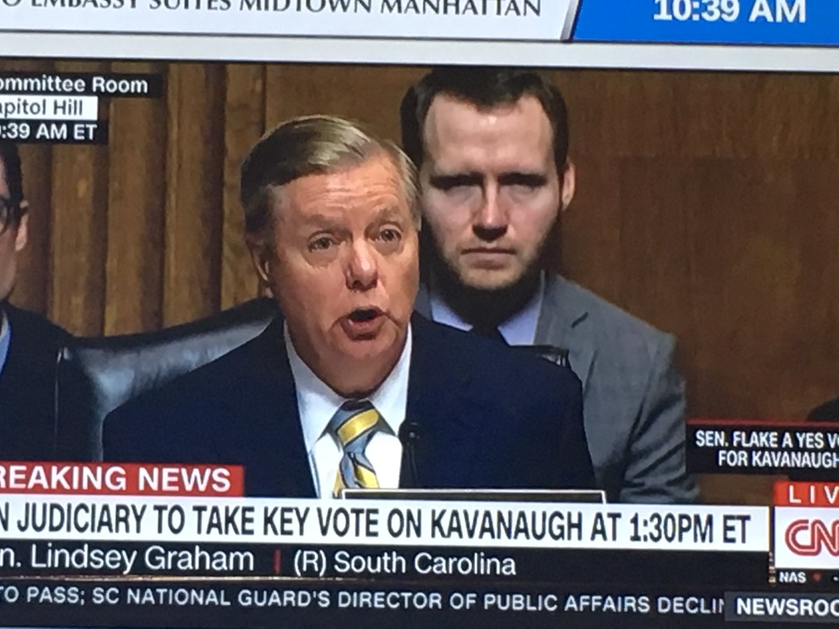 acastator's tweet photo. This load of garbage needs to shut his mouth. This isn’t a trial it’s an interview. Enough, America #IBelieveChristineBlaseyFord https://t.co/0bU3XalwL3