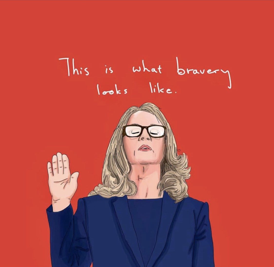 womensmarch's tweet photo. One day later we remain grateful for the bravery of #christineblaseyford and the many survivors who have come forward to tell their stories. We believe you and we stand with you. Artwork by @many_bothans #believesurvivors #believechristine #cancelkavanaugh https://t.co/AlpjMBiTMt