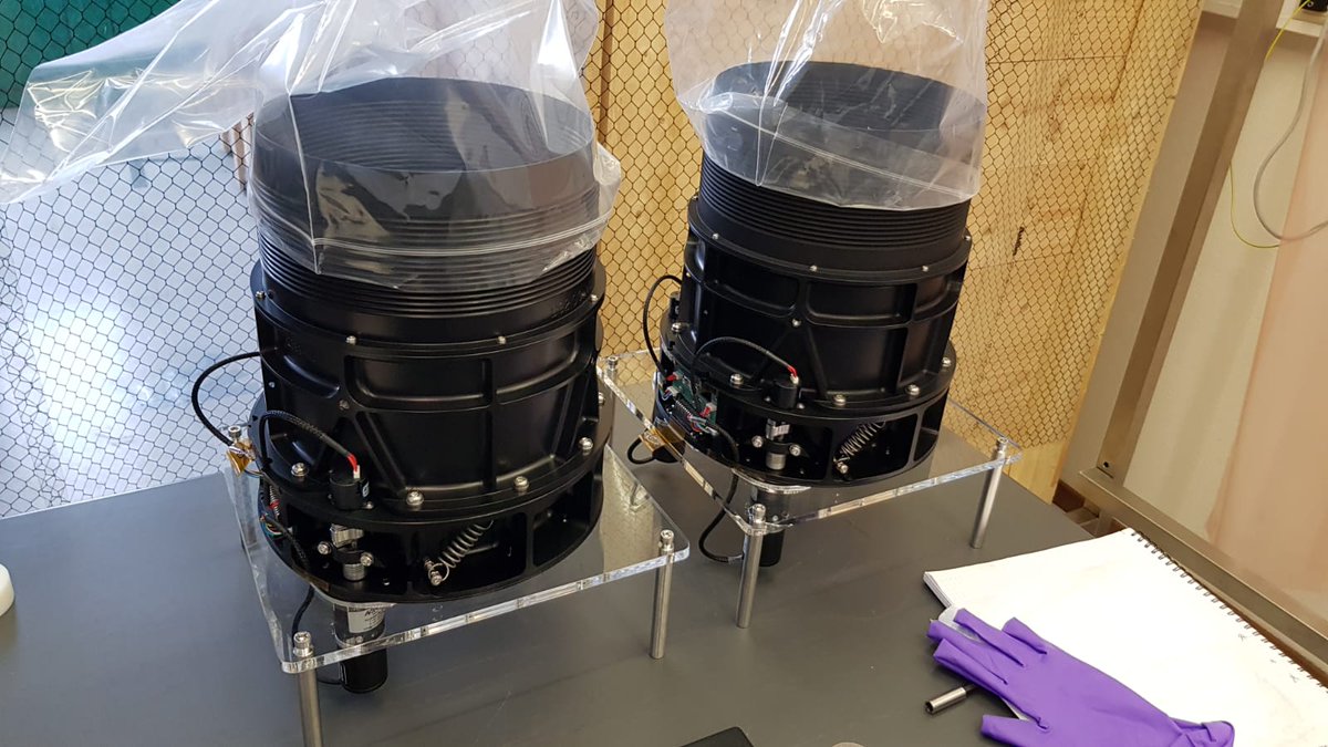 BlackGEM_Array's tweet photo. The 2nd and 3rd BlackGEM lens barrels fully assembled at the NOVA lab in Groningen https://t.co/kFKWt3jOiR