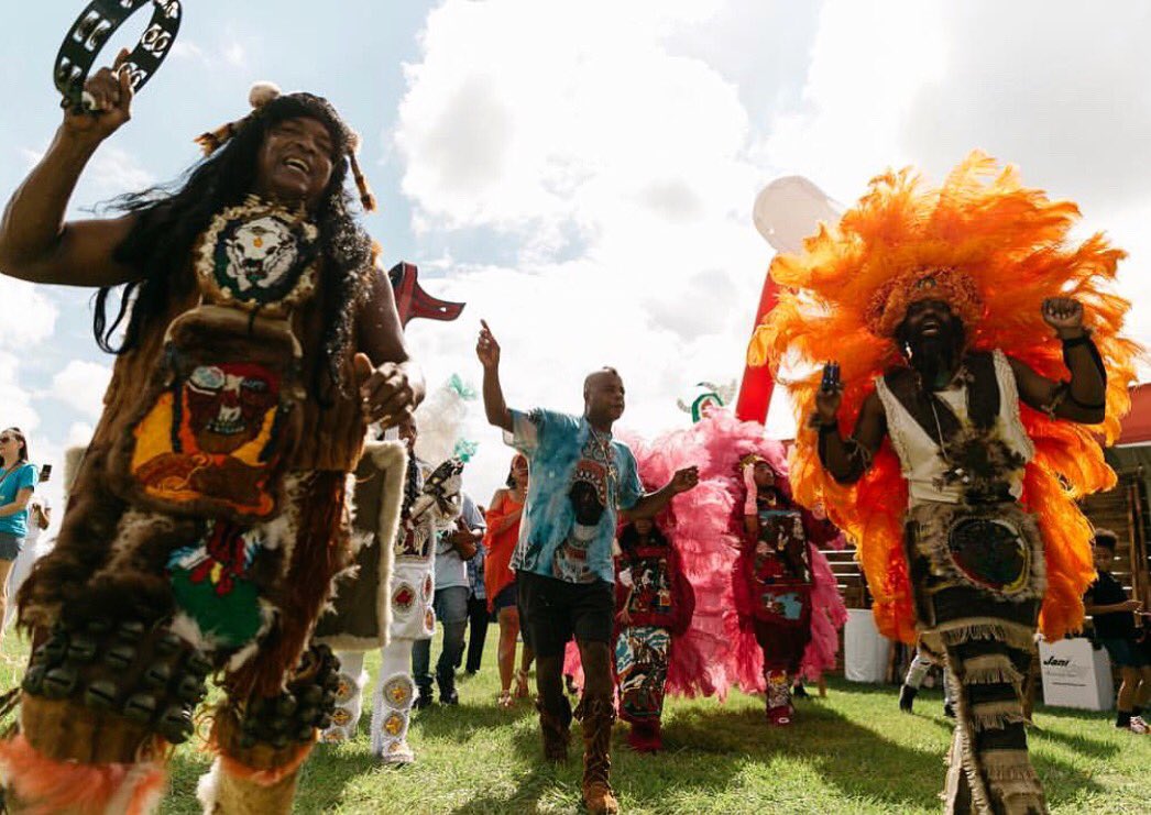 FriedCHCKNFest's tweet photo. Steppin into the weekend like the Mardi Gras Sioux at #FCF2018 https://t.co/U8aoN0jPDq