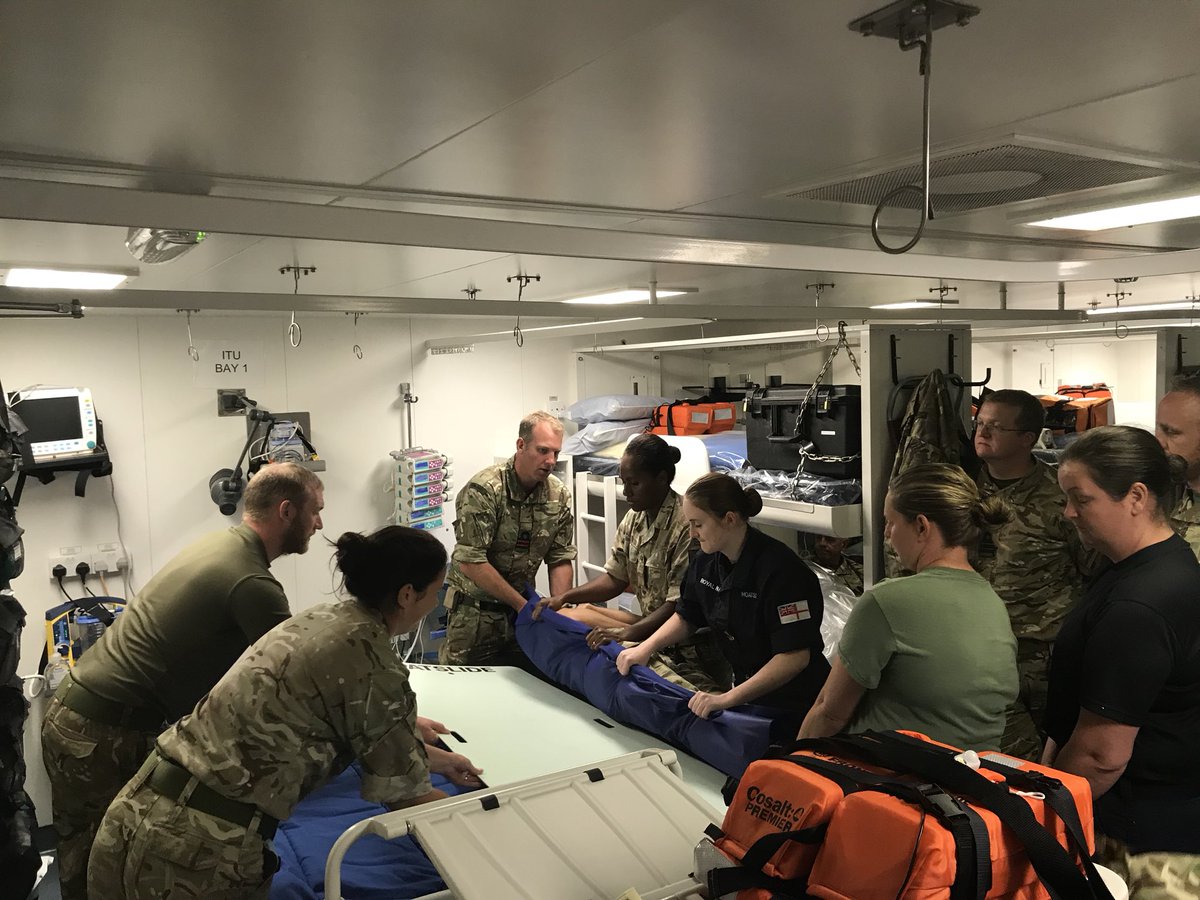 lucyingram's tweet photo. R2B team now stood up as R2(A) onboard RFA Lyme Bay!! This team demonstrating its ability to react and deliver to both land and maritime environments. #RLS #Lymebay #ATG #SS3 #cfsg @ComdDCHET @DMS_MilMed @QARNNS @CommanderDMG @MedicsNavy @RoyalNavy https://t.co/ywA1C2GbSh
