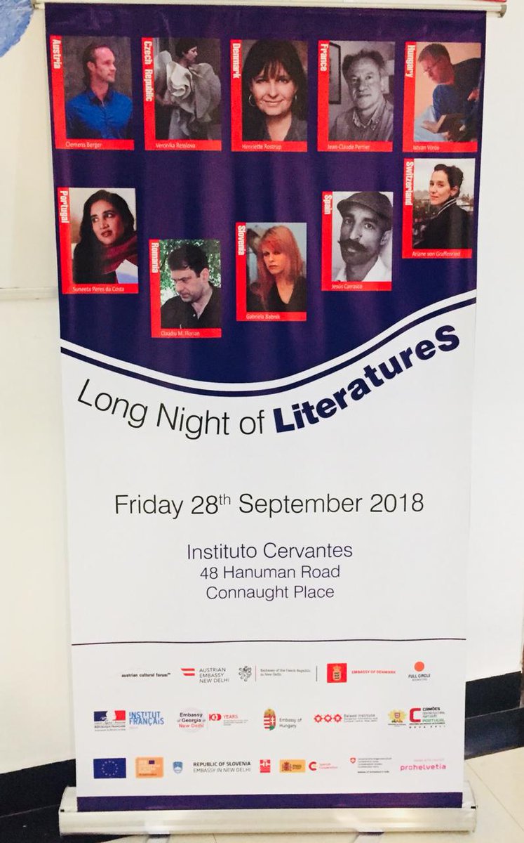 EU_in_India's tweet photo. The wait is finally over as we are here at #LongNightOfLiteratureS 2018✍🏻 Join us for an evening full of interaction, learning and exchange with 10 authors from Europe! #LongNightOfLit #EYCH2018 https://t.co/1bvOubDPJm
