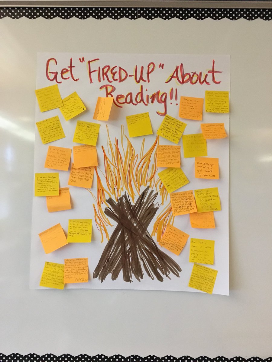 Students get “Fired Up” for today’s reading AND our Bonfire activity night!!!