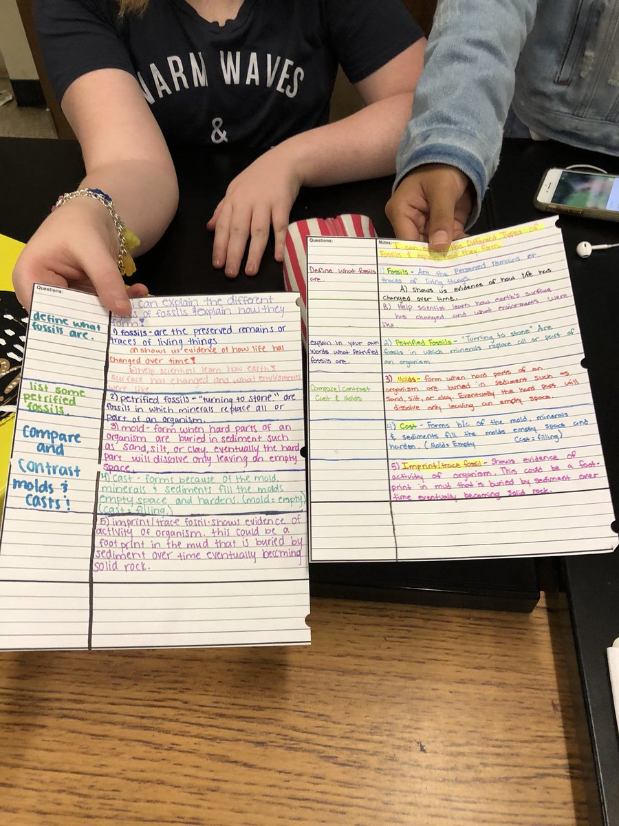 MrL_Science's tweet photo. “Crushing Cornell Notes” on fossils. @BCPS_AVID @PGMSinBCPS #NGSS #Science #avid #LookAtThoseLevel2CostasQuestions https://t.co/6NK0dJ76G9