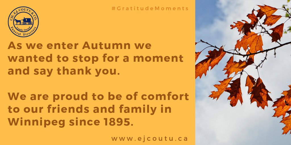 coutu1895's tweet photo. Our heartfelt thanks to the people of Winnipeg for allowing us to be of service to you since 1895.  We are grateful. #YWG #Winnipeg #GratitudeMoments https://t.co/xoti7e210u https://t.co/ppQSY6VD12