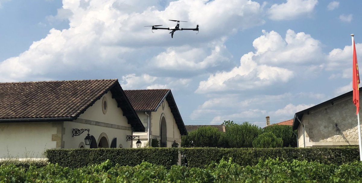 bernardmagrez's tweet photo. Say welcome to our brand new drone at #PapeClement! This is a prototype from @Chouette_Vision which detect the esca. It is a save of time and bonus of precision for us!
#technology #FirstInFrance #drone #Vineyard #Innovation #GrandCruClassé #BernardMagrez https://t.co/3cJWWe6579