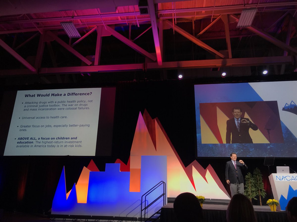Collegewise's tweet photo. .@NickKristof says that there’s no  silver bullet to our problems with poverty, “but there is silver buckshot” #NACAC18 #WisersDoNACAC https://t.co/a2TYUCv5R6