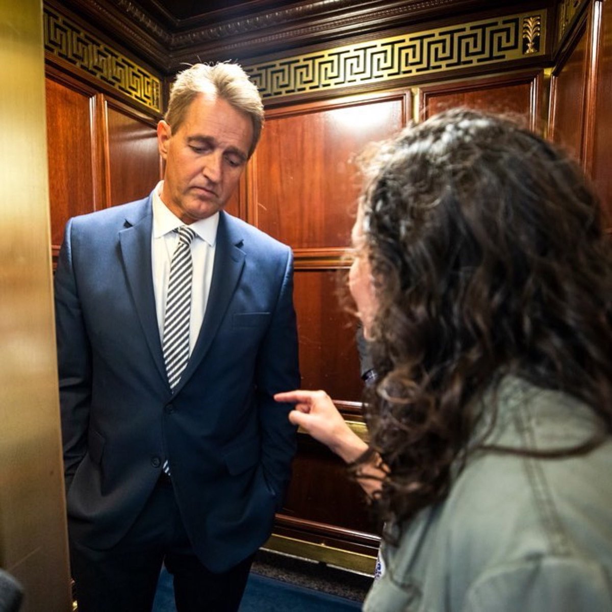 AGirlHasNoPres's tweet image. You should hang your head in shame! You’re selling out every woman in Arizona &amp;amp; country to remain loyal to party! You know damn well you question if he’s guilty, yet you vote for him anyway, to end this before midterms! Shame on you! #Shame #StopKavabaugh #PartyHack @jeffflake