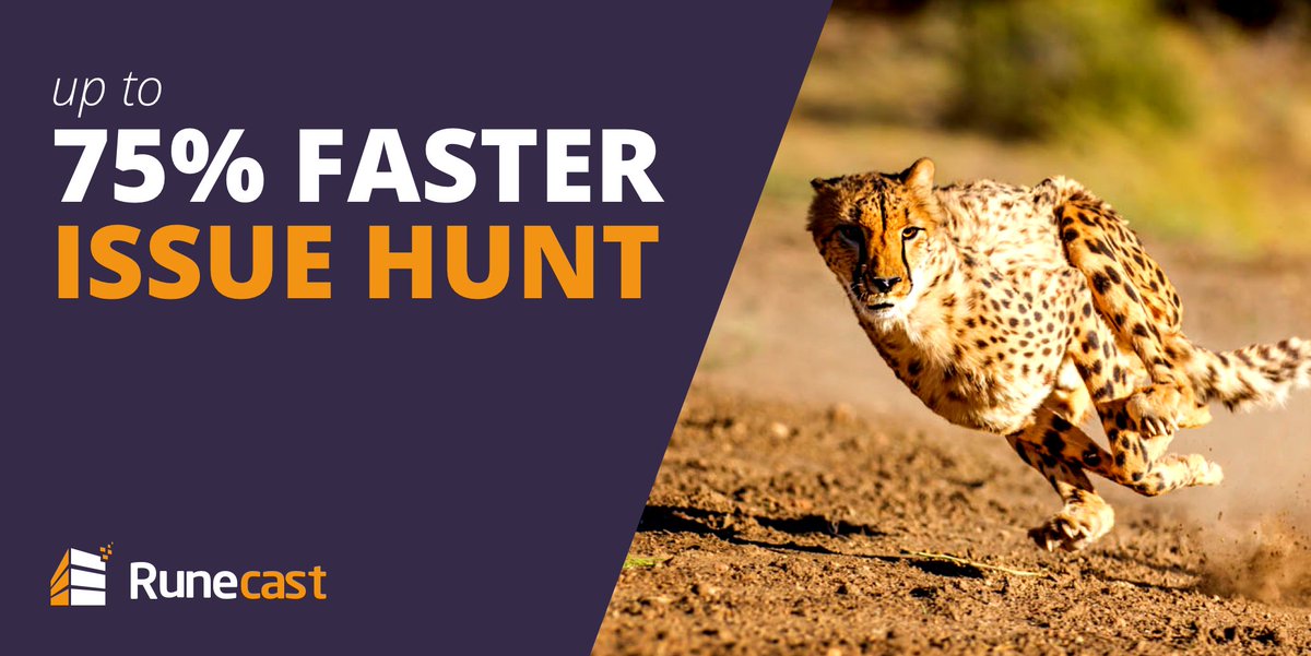 Runecast's tweet image. Keep cutting the #troubleshooting time - scans are now 75% faster! #VMwareLab