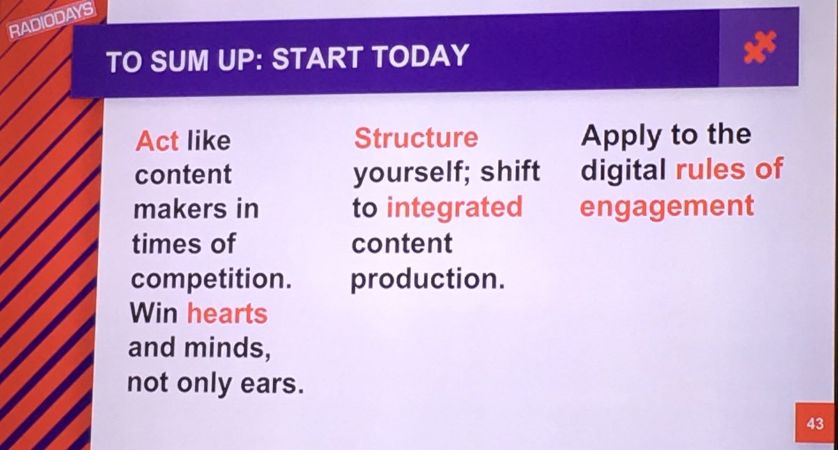 addk2021's tweet photo. .@JosEggink opfordrer til at nedbryde silotænkningen og i stedet integrere digitalt indhold i tilrettelæggelsesprocessen, når man laver radio #rddk18 #dkmedier https://t.co/tOpuvZ0Izk
