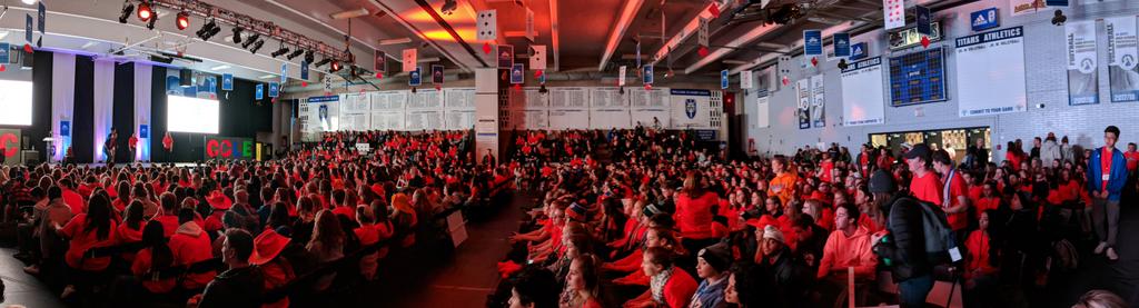 RAMSNationLeads's tweet photo. A sea of orange @cslc2018 in support of FNMI students that suffered in residential schools. @StRobertCHS #everychildmatters #OrangeShirtDay https://t.co/5oOaZcWTp7