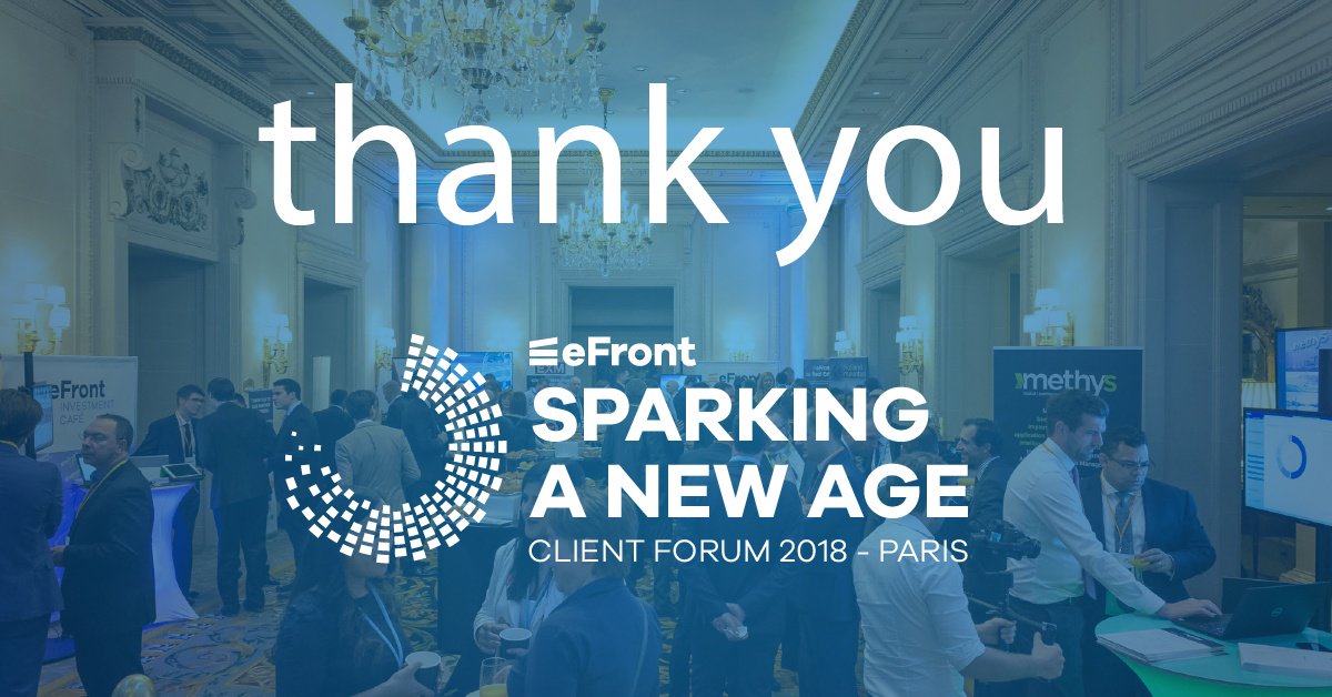 eFrontFinancial's tweet photo. [PARIS] Our 2018 European eFront Client Forum has come to a close.
A massive thank you to all of our clients for attending and being such an engaging audience. Until next year!
#eFrontClientForum https://t.co/aqC0q2qwqO