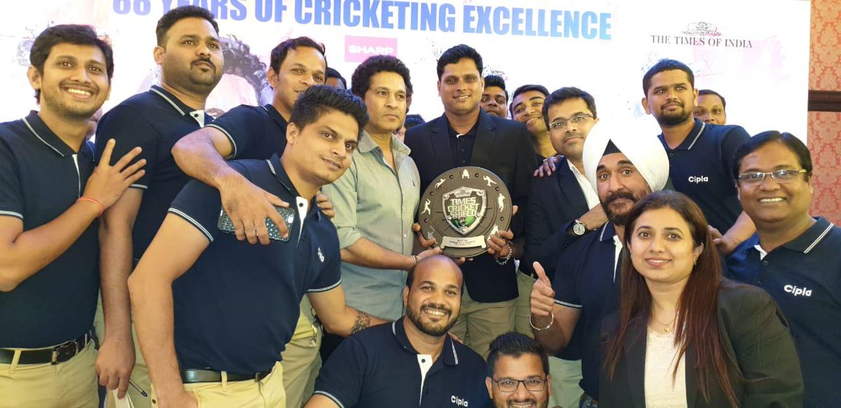 jadhavsudip's tweet photo. It Took us 5 years to achieve this. SUCCESS cannot be as sweet as accepting Shield from your God Bharat Ratna @sachin_rt. @Cipla_Global will be very proud today. Thanks @upadhye_kedar and @prutha_ch for supporting the team. @UlkaDhuri @PrabirJha @UshaIyer17 @PrashantPaleja https://t.co/Wu10kpehOs