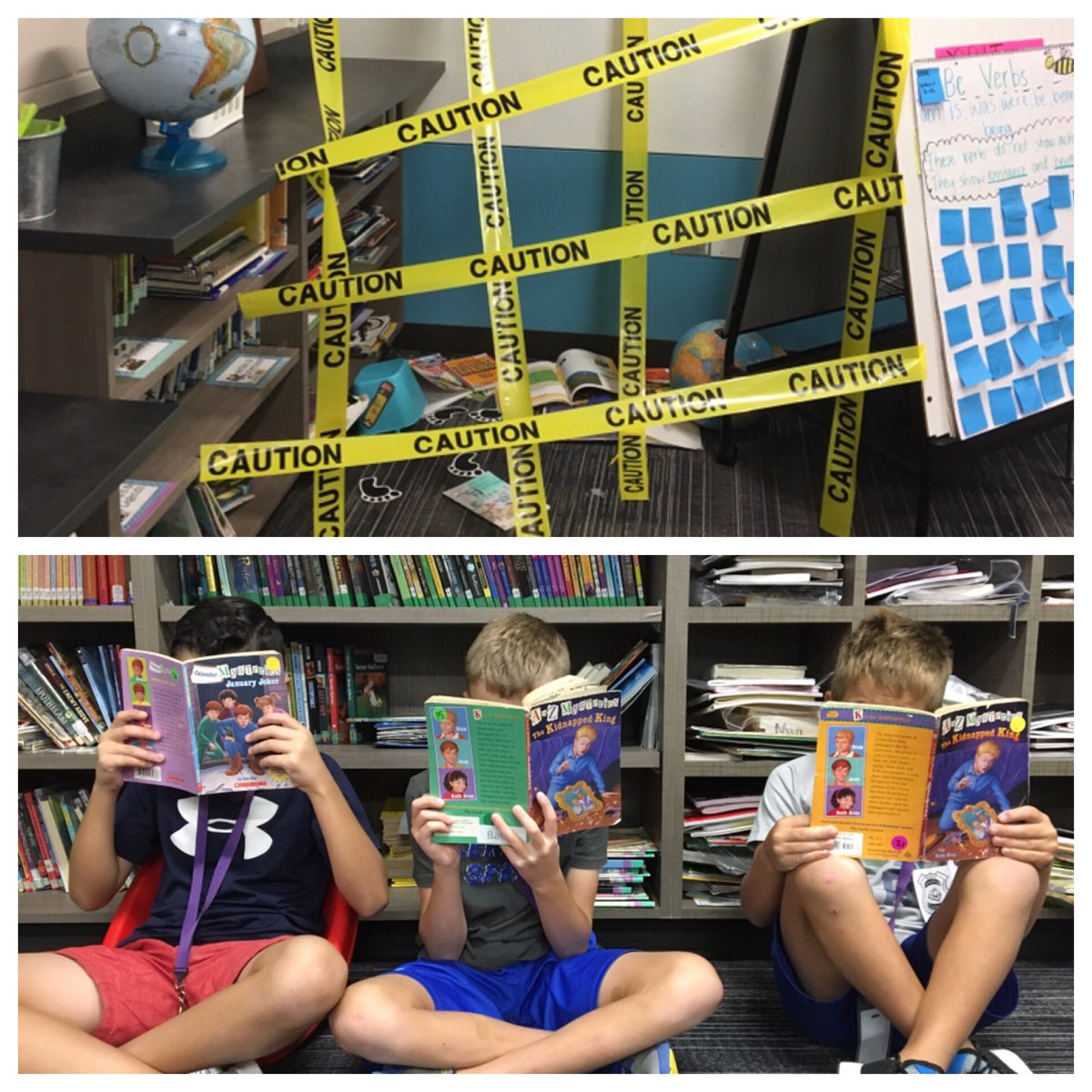 MrsNaylorclass's tweet photo. We loved setting up our new mystery unit today!!! #readingdetectives https://t.co/Rgw7k5cOWu
