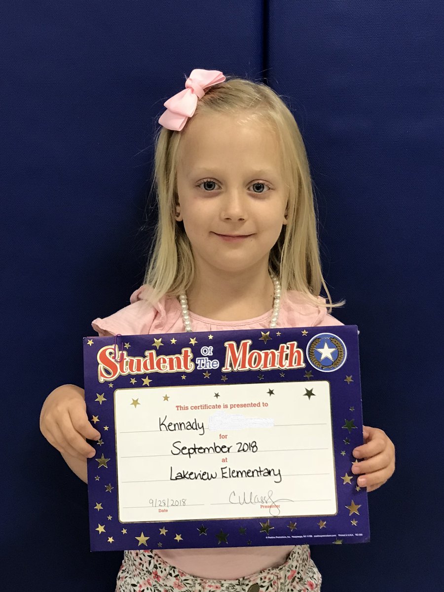 MISDLakeview's tweet photo. Congratulations to Kennady!  She is Lakeview's Kindergarten Student of the Month!!
#mabanklearns #LVbeTHEdifference https://t.co/fbImQxLlz9
