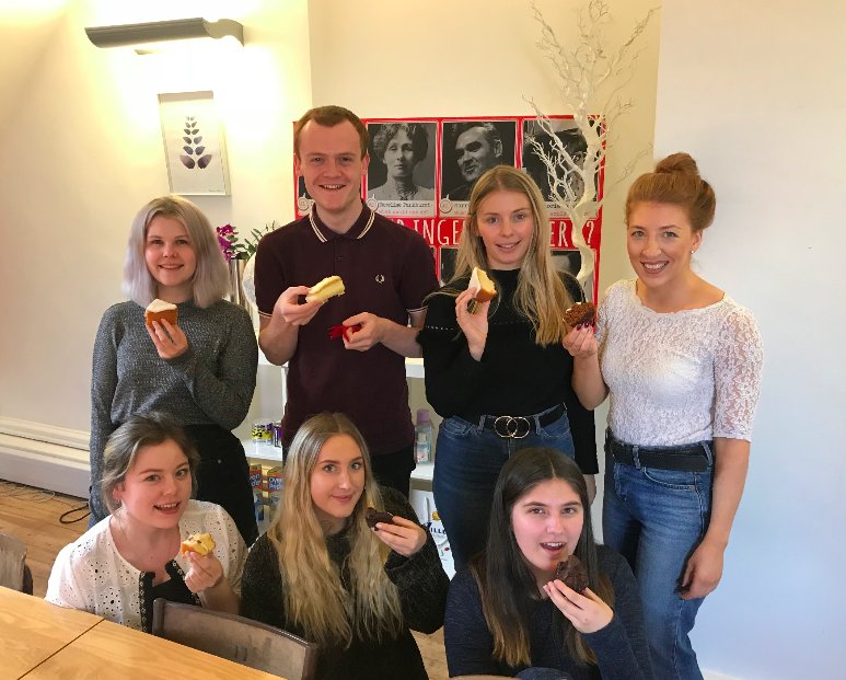 SmokingGunPR's tweet image. On Fridays, we eat cake! The team have been raising money for #MacmillanCoffeeMorning today, enjoying a slice (or two) of our favourite bakes @macmillancancer #CakeIsLife