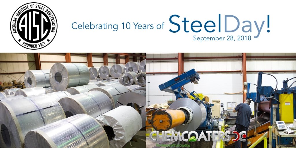 Chemcoaters's tweet photo. Happy #SteelDay! We love #steel here at #Chemcoaters. #coilcoating #metalstamping #dryfilmlubricants #prepaints #corrosionresistant #InterCoatChemGuard #steelmills #GaryIndiana #SteelCity https://t.co/uTqdzGcLmZ