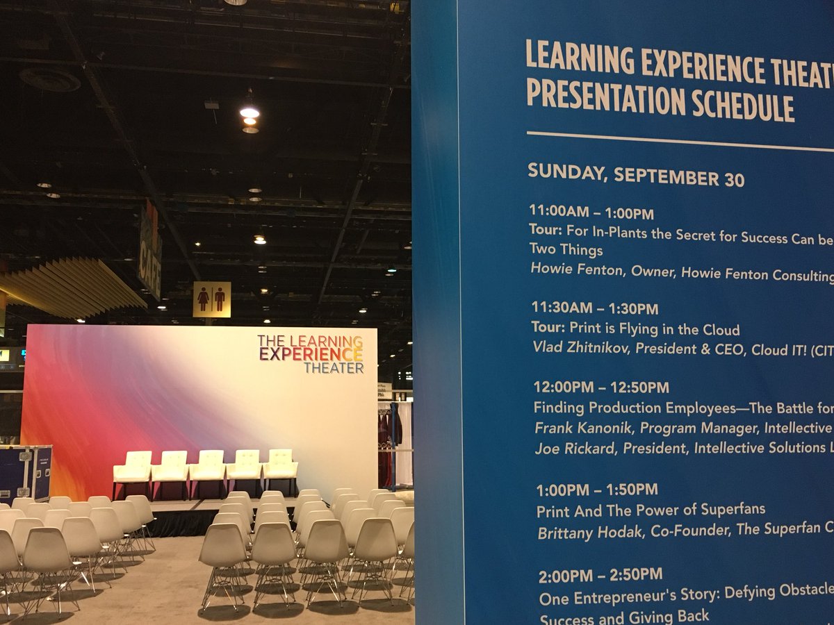 kkilga's tweet photo. Are you ready to learn from your peers and industry experts?  Check out the Learning Experience Lounge at #PRINT18 ! https://t.co/yjD58TcnIE