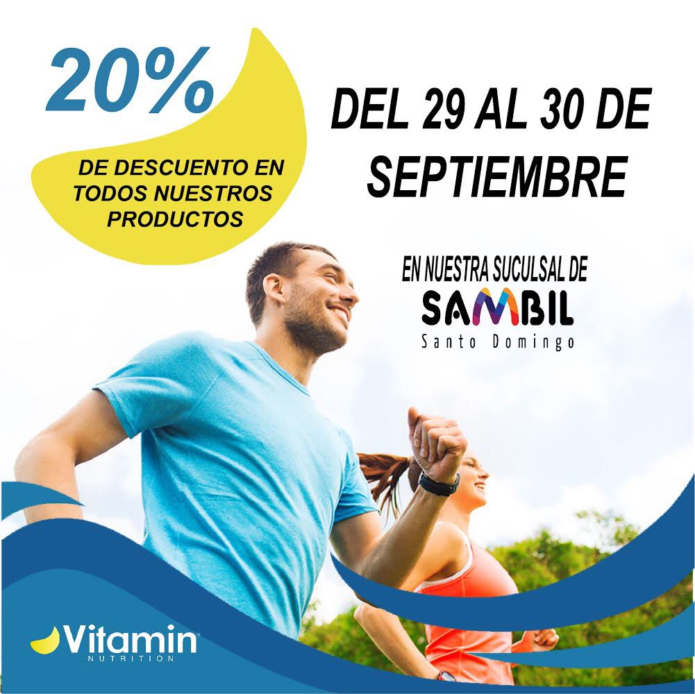 tusambildo's tweet photo. Mantenerse saludable de cuerpo y mente con el 20% de descuento en todos los productos de #VitaminNutrition
#NivelAcuario
Ven y completa tu compra perfecta en la #VentaDePasilloSambil desde el viernes 28 hasta el domingo 30 de septiembre. https://t.co/S7rOFcetC3