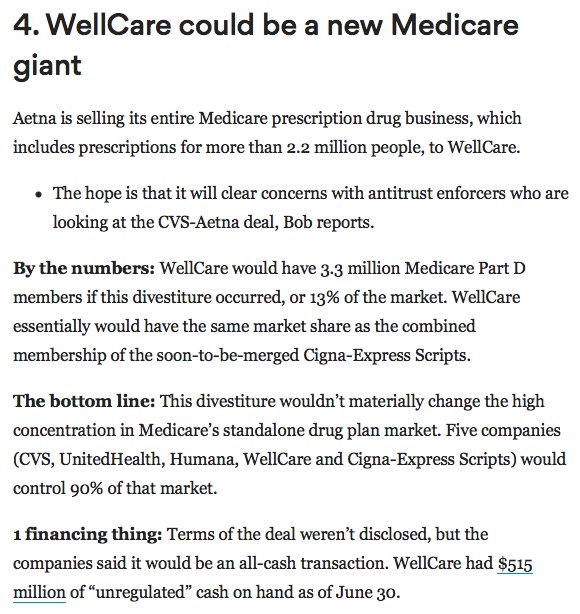 Bob Herman On Twitter If Wellcare Buys Aetnas Medicare