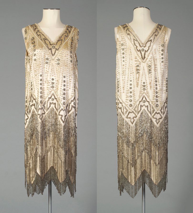 ICOMCostume's tweet photo. Beautiful cream silk satin silver beaded dress from collection of โฆ@KSUMuseumโฉ #FashionFriday #FlapperFriday #MuseumDressCollections https://t.co/3I8gJVq6fy