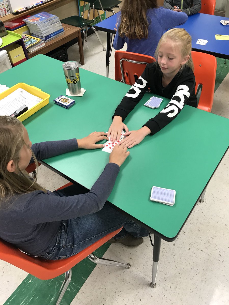 WinterPAS4's tweet photo. Math games- Subtraction War. Low score wins! https://t.co/7HlvTXACN6