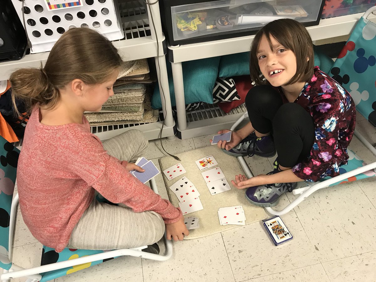 WinterPAS4's tweet photo. Math games- Subtraction War. Low score wins! https://t.co/7HlvTXACN6