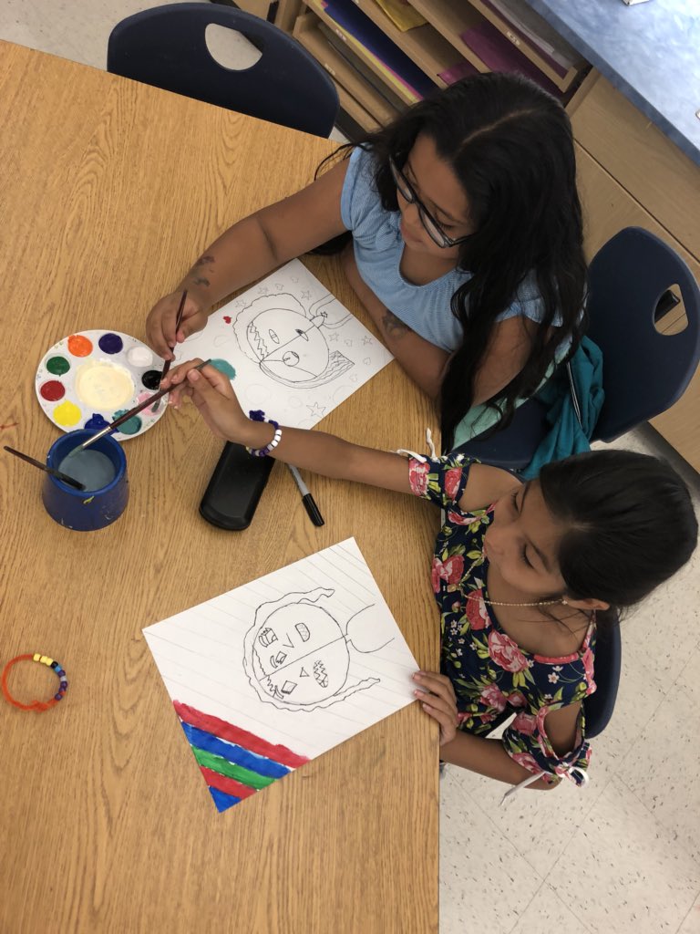 OakleysClass's tweet photo. Picasso inspired portraits! I love how funky and weird they turn out! @vickerymill #elementaryart #4thgradeart https://t.co/8TlplQPjzc