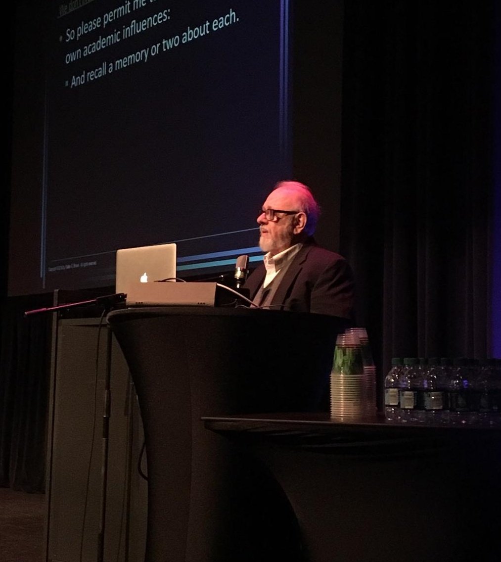 MichaelCaisse's tweet photo. Walter Brown presenting the last #CppCon 2018 Lightning Talk. It was heart felt and we should all learn from it https://t.co/S5HUvq3wZr