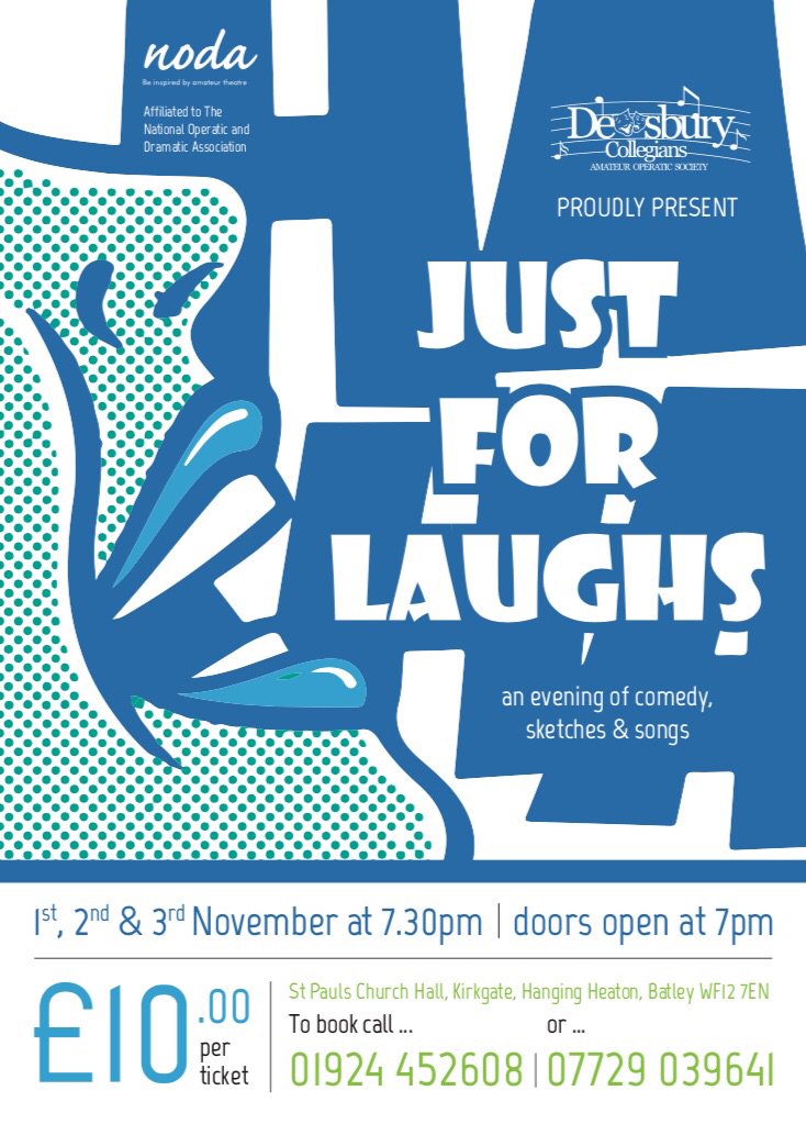 TheCollegians's tweet photo. Fancy a laugh? 😆 Book now for our next production. #comedy #sketches #songs #theatre #performance #dewsbury #batley https://t.co/ccHcgTBBCs