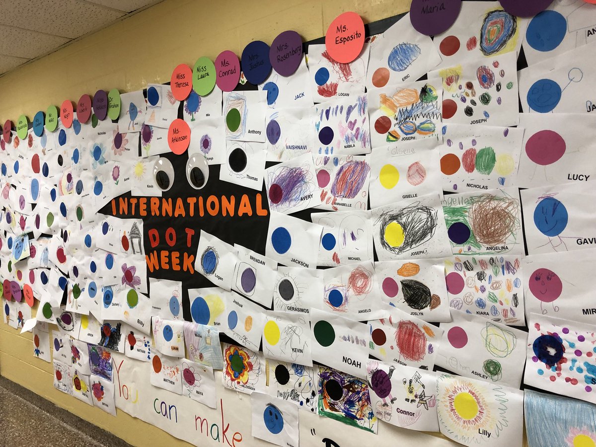 CommackSchools's tweet photo. #WoodPark is celebrating #InternationalDotDay and we’re seeing spots in front of our eyes! #Mack #CommackSpirit https://t.co/iUMt4kK8C3