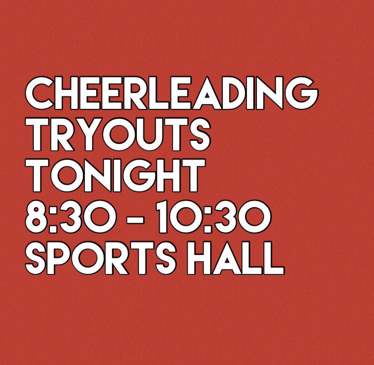 StaffsCheer's tweet photo. CHEERLEADING TRYOUTS TONIGHT https://t.co/MlcEL6HH3k