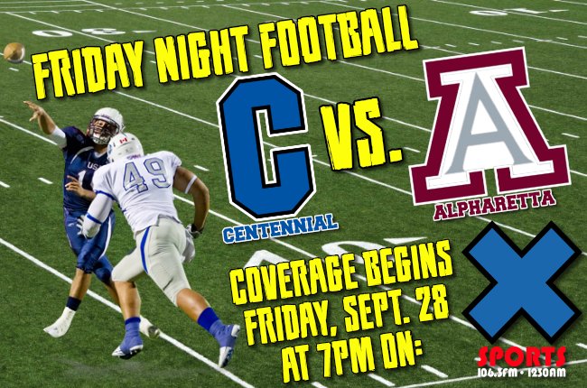 1340Fan3's tweet photo. TGIF!! @CHSKnightsFB vs @AHSFootball 

Action begins at 7pm on @AtlantaSportsX!
 
1230 AM + 1340 AM
106.3 FM + 103.7 FM

@680FNF #680FNF #FridayNightFootball https://t.co/eVRYcdRY0q