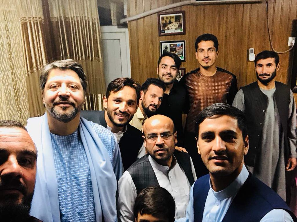 HekmatKarzai's tweet photo. A great pleasure to host the true champions of the @Asia_Cup_2018_ Your efforts in every performance makes us proud. You are indeed the best representatives of Afghanistan. @rashidkhan_19 @GbNaib @Raisahmadzai1 @NajibZadran @sharafashraf82 @ACBofficials https://t.co/xUkeqwmYJu