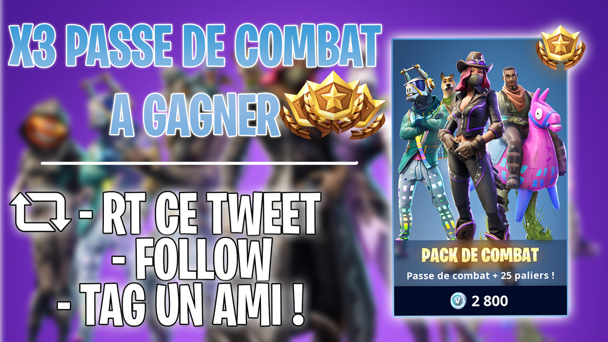 UnknowMySkill's tweet photo. 🔥GIVEAWAY 🔥

🎁GAGNE TON PASSE DE COMBAT !

1⃣ RT ce tweet
2⃣ FOLLOW : @UnknowMySkill
3⃣ TAG un ami

Tirage le 1er octobre, bonne chance ! https://t.co/UTJPxJonSV